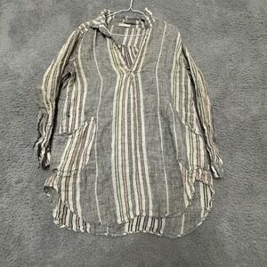 CP Shades Regina Cotton Pintuck Tunic Shirt Dress Top Striped